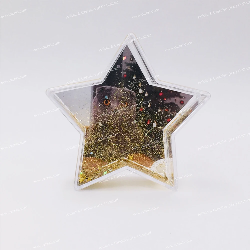 Short Time Delivery Best Supplier Christmas Gift High Quality Liquid Glitter Frame For Souvenir