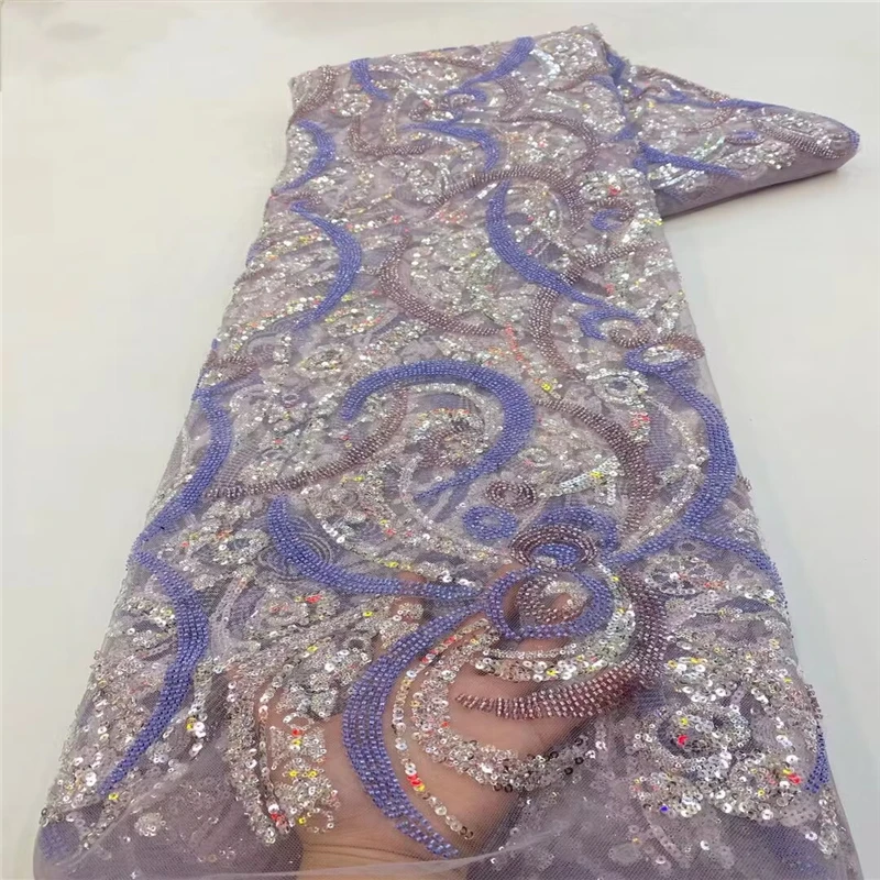 Factory wholesale price new lace Heavy Industry Embroidery beaded tube sequin embroidery 5 gorgeous wedding dress bridal skirt