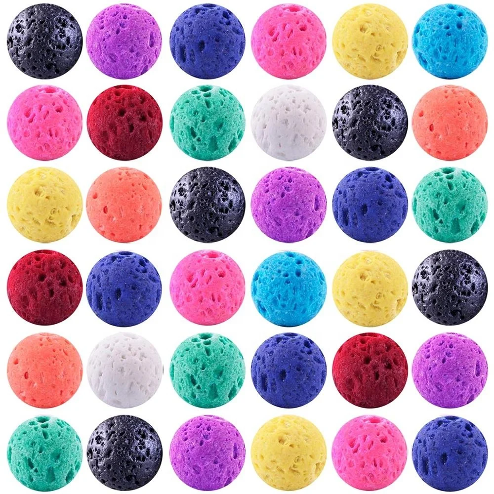 
10mm Colored Lava Beads Stone 