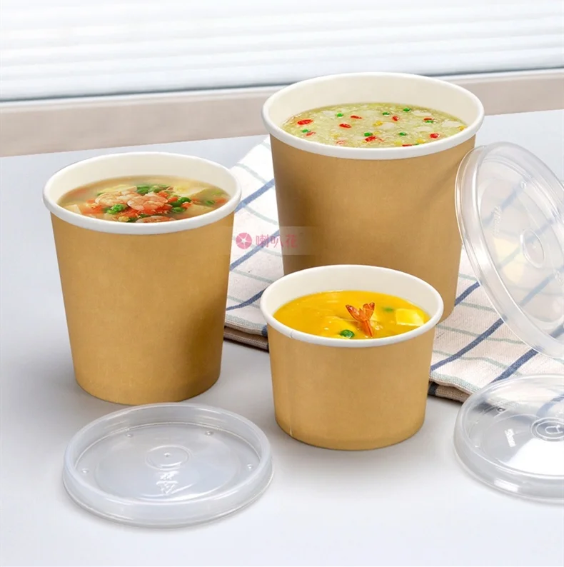 16oz disposable ice cream packaging ice cream container tubs with lid paper ice cream cup