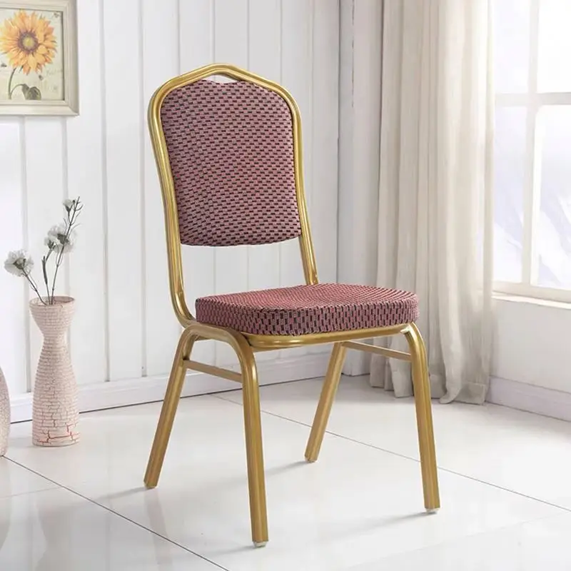 Popular Design Best Fabric Stackable Rental Gold Metal Iron Steel Wedding Banquet Hall Hotel Chairs