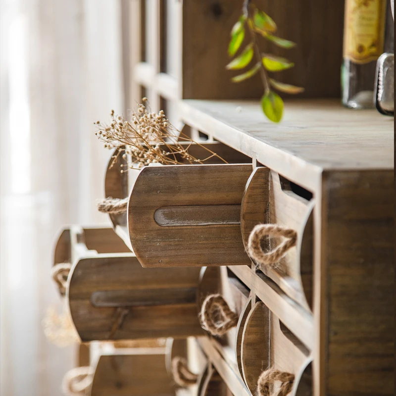 American Antique Finishing Retro Locker Living Room Decoration Cabinet Personality Storage Cabinet Home Porch Furniture