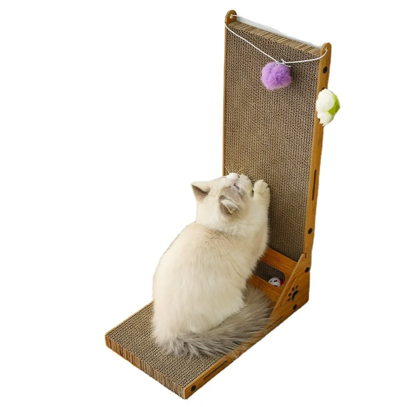 Cat Scratching pad Vertical Corrugated Bell Ball Pet Supplies rectangle cardboard cat scratcher