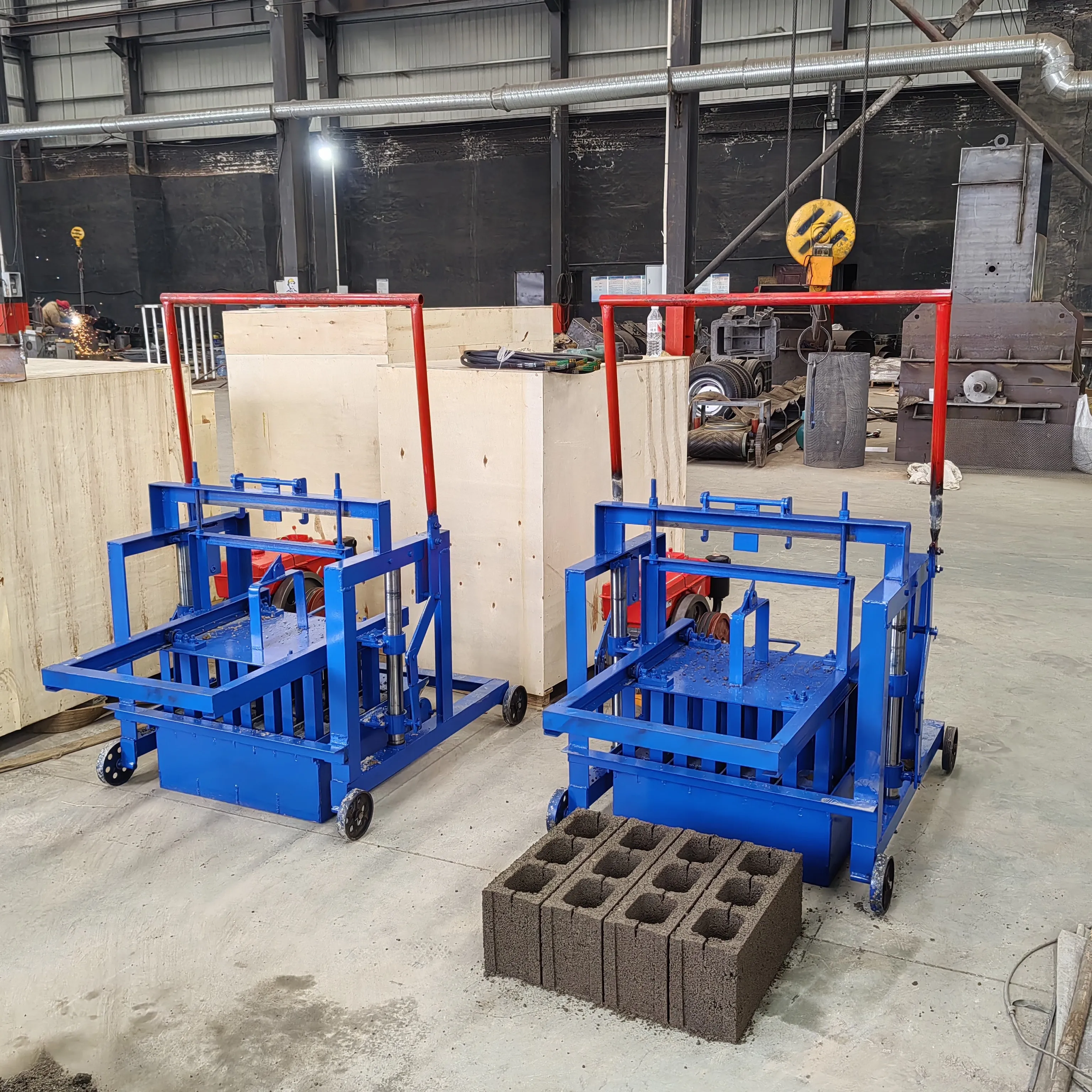 semi-automatic manual brick making-machine press best sales super quality hollow concrete block brick moulds making machine