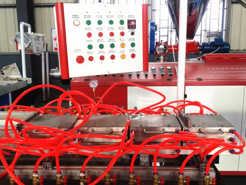 WPC Door Frame Making Machine / PVC WPC  Window Profile Extruder Production Line