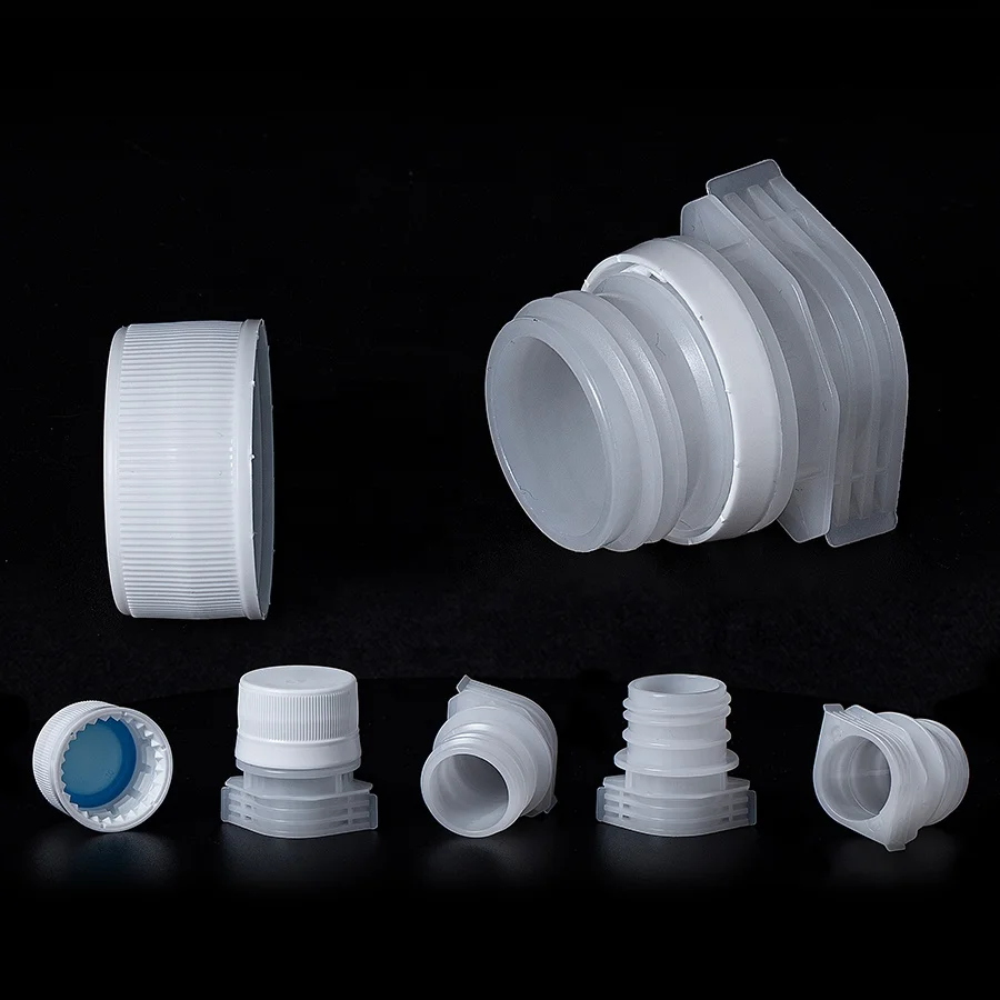 Good quality HDPE plastic spout cap food beverage stand up pouch cap for juice sauce bag