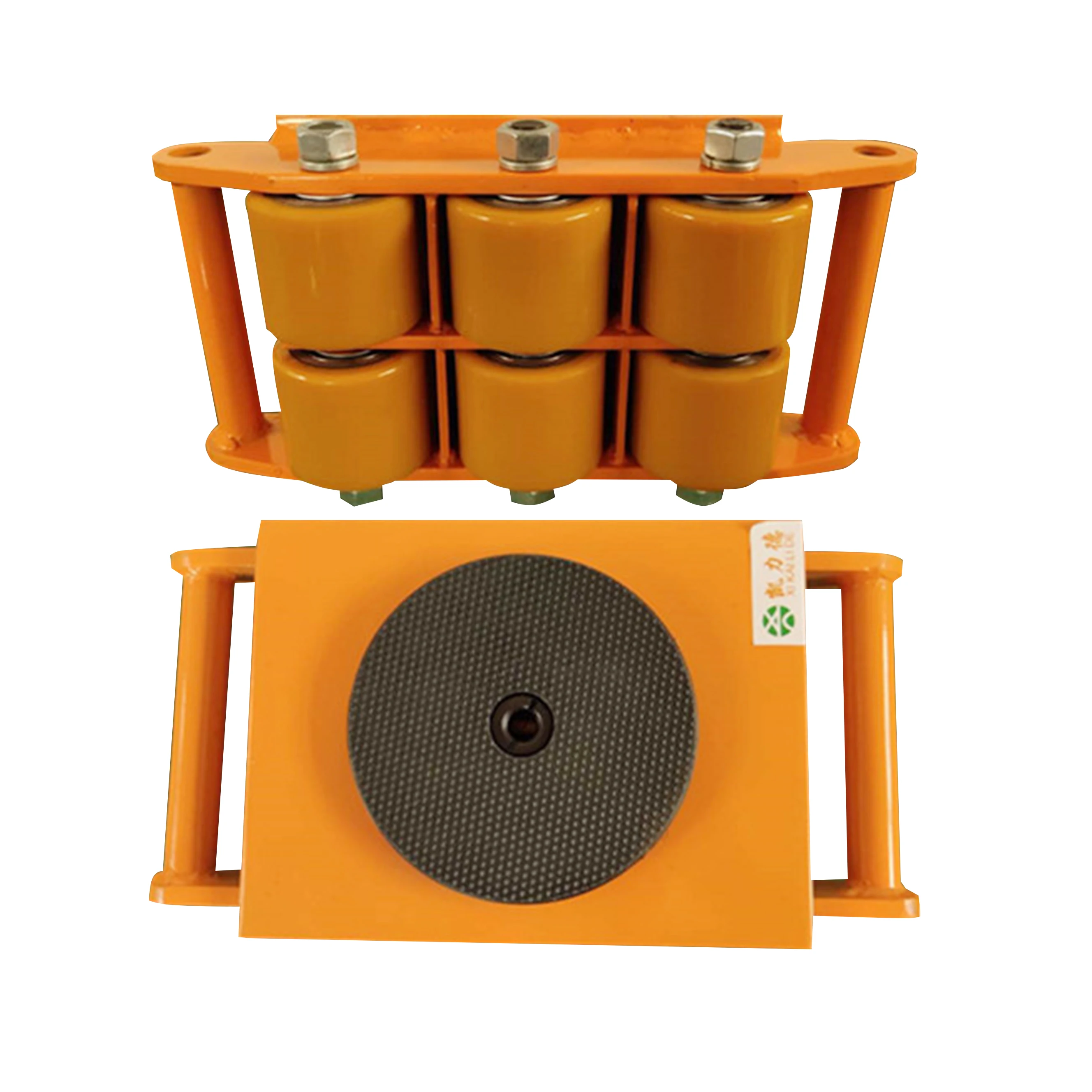 6-8ton quality guaranteed Industrial straight Moving Transport skates heavy load trolley with Ball bearing turntable