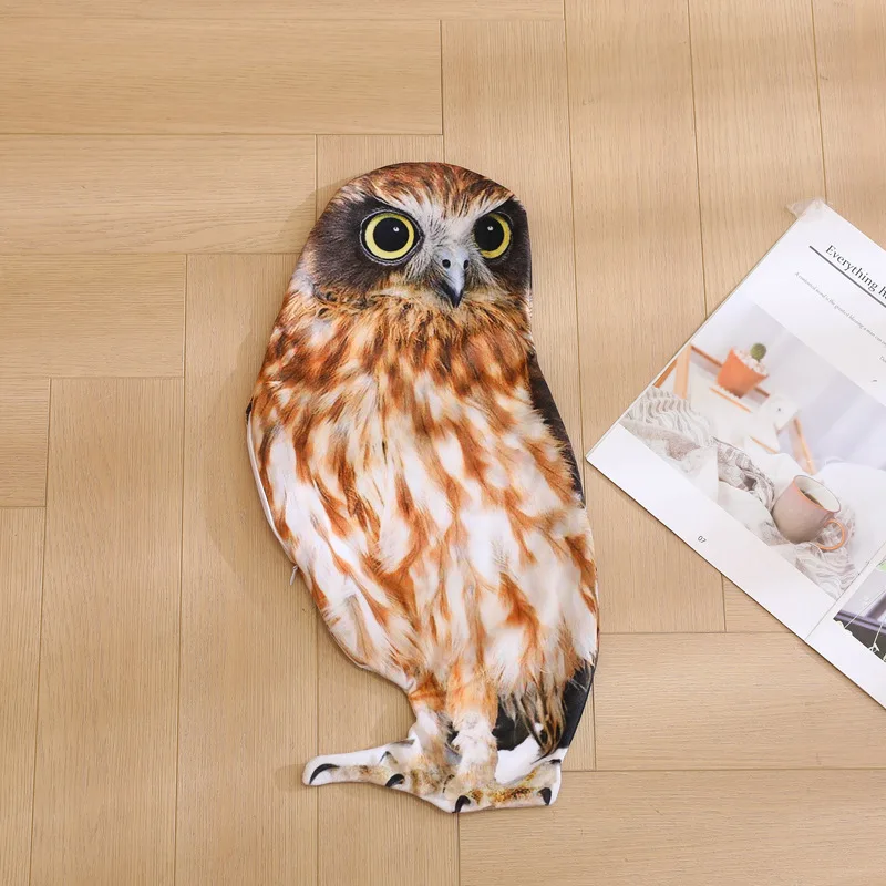 CE Manufacturer Wholesale Cartoon Owl Plush Toy Leather Shell Semi-finished Skin Plush Toy Printing Owl Doll Leather