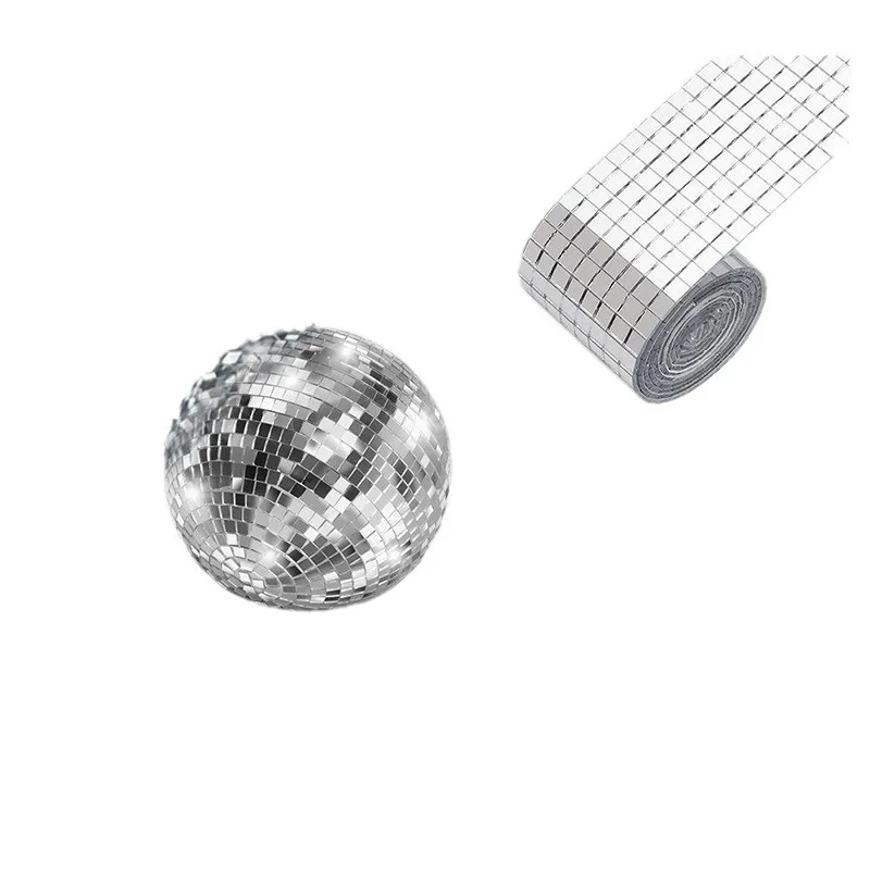 Square Glass Mirrors Mosaic Tiles Mirror Mosaic Stickers for Craft, DIY Indoor Decoration Disco Balls Tiles