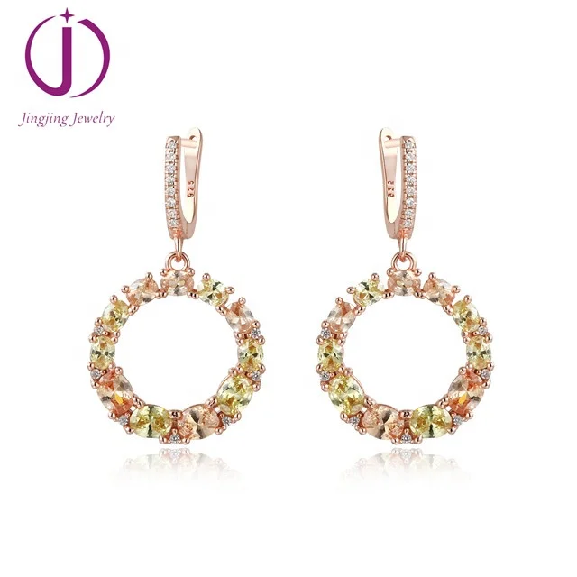 jingjing jewelry sterling silver zirconia circle earring unique earrings for girls