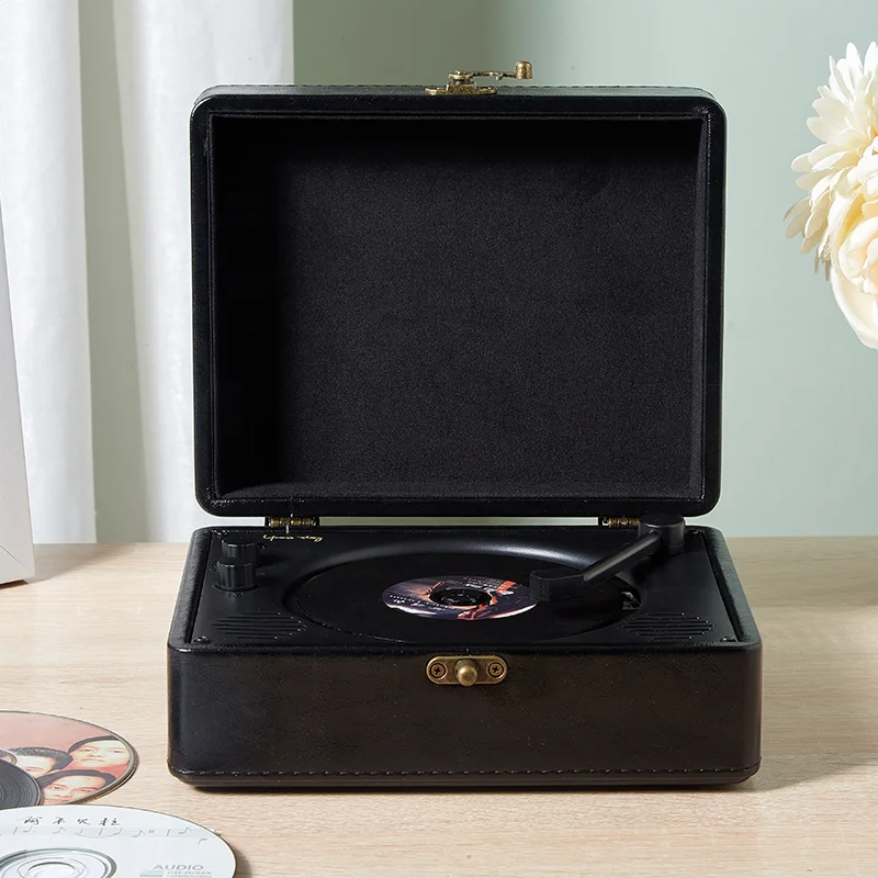 2022 Hot Sale Portable Video Cassette Wireless  CD Player Stereo Sound Speaker Turntable Retro Record Player