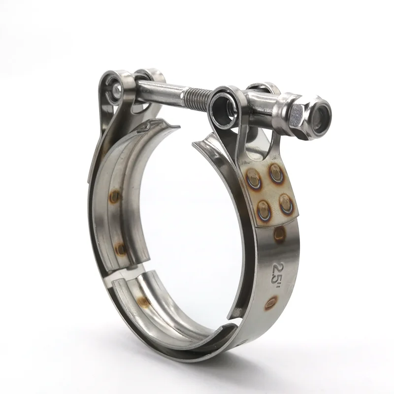 Ss 304 Silence Generator Automotive Exhaust Down Pipe Standard T Bolt V Band Clamp And Standard Flanges Kits