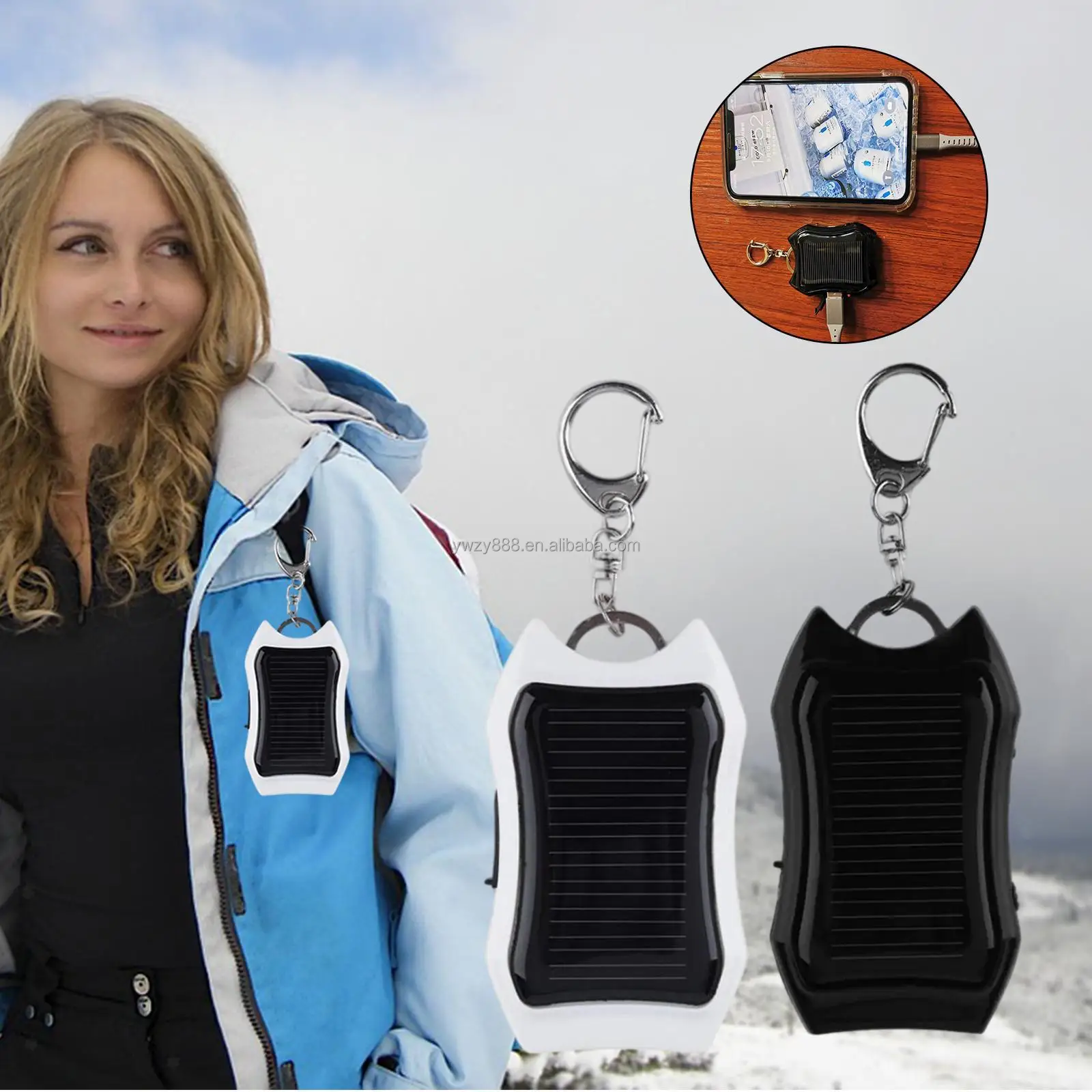 Mobile Power Supply Energy Saving Charger/Battery Power Bank For Cellphone New 1200mAH Solar Keychain Solar Charger