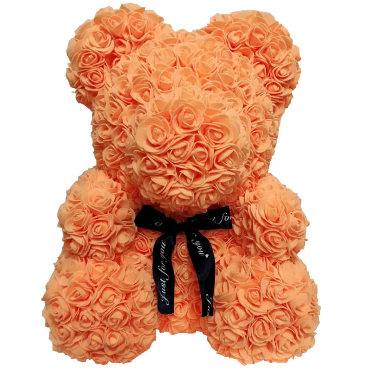Hot sale  artificial flower Wholesale valentine Christmas gift 25cm 40cm rose bear Pearl bear gift package box