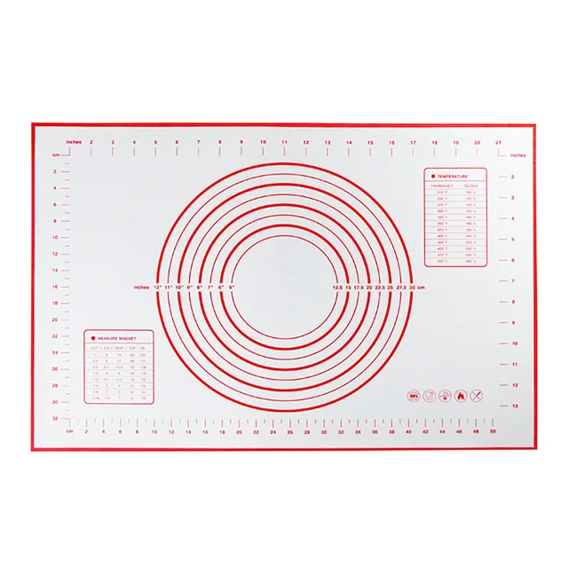 Non Slip Silicon Dough Rolling Mat Silicone Baking Pastry Mat with Measurement