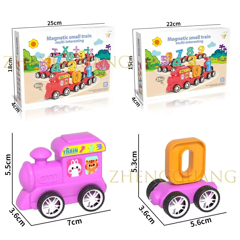 Zhengguang 31pcs Magnetic Number Train Set for Toddlers Early Educational Magnetic Block Set Mini Magnetic Digital Train Toys