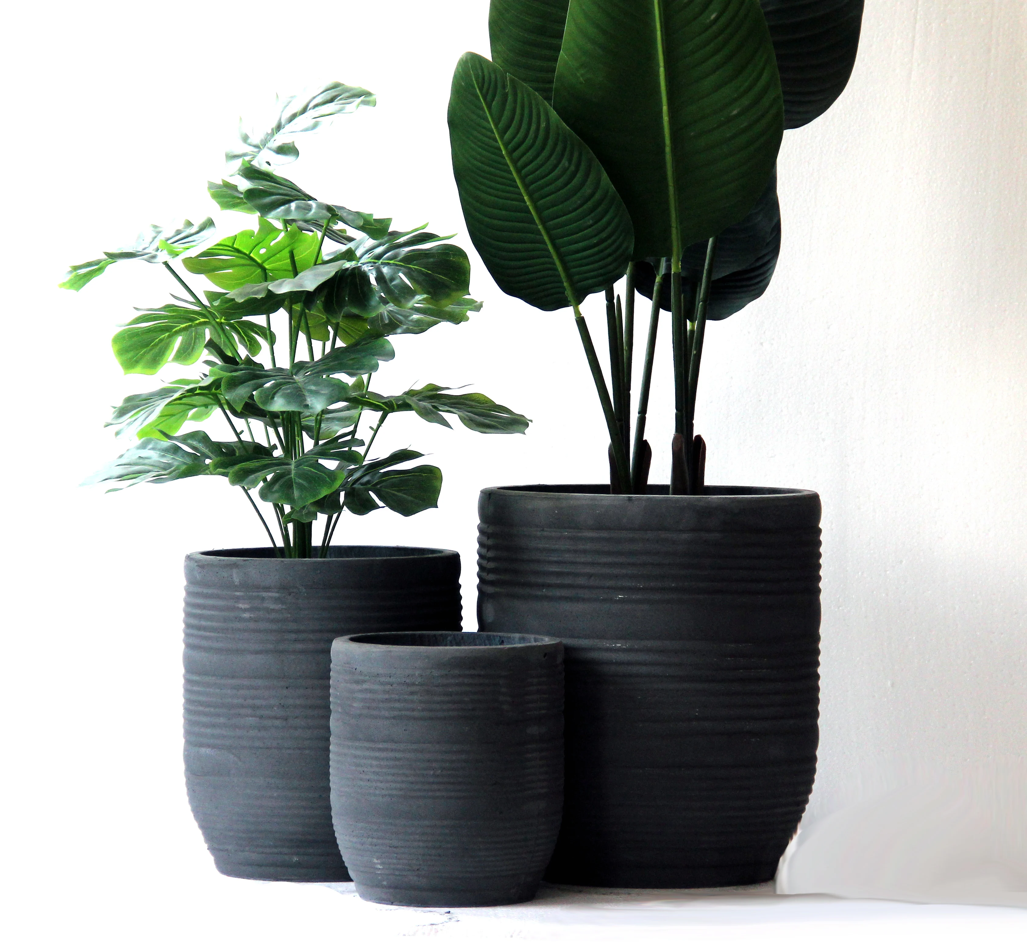 Antique Fiber stone flower pot set of 3