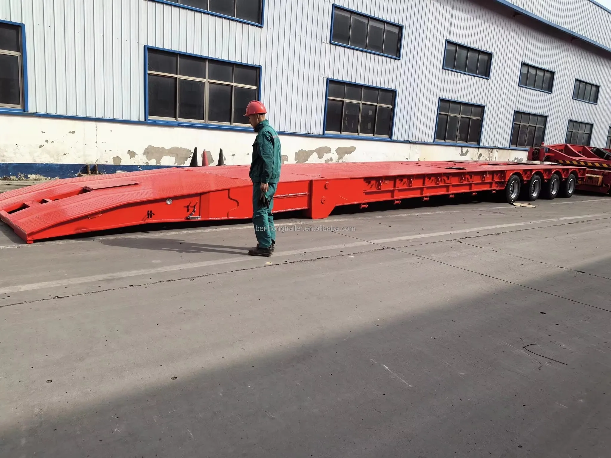 Detachable Semi Hydraulic Gooseneck Low Loader Trailer For Heavy Equipment Transport