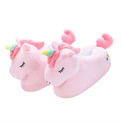 New design custom popular animal stuffed unicorn plush unicorn winter lady slippers women indoor slipper