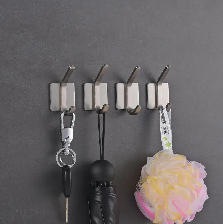 4 pieces /set Stainless Steel self Adhesive Door Hook wall hook