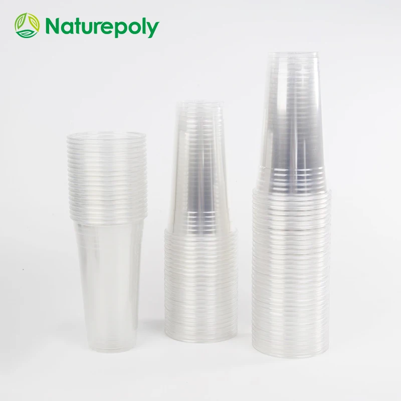 Wholesale Disposable Plastic Cups for Juice Coffee Milk Tea Coke from Chinese Factory Single Wall Cold Drink Packaging Cups