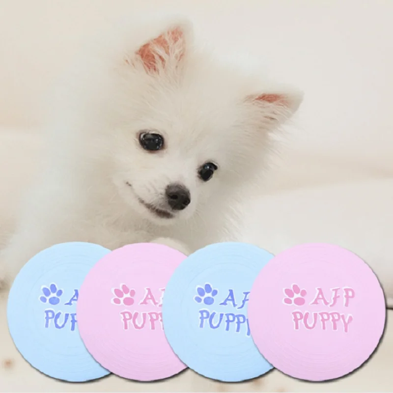 Dog Flying Disc Training Interactive Toys Puppy Flyer Toy Dog Frisbee Lightweight Soft  for Small Medium Pet