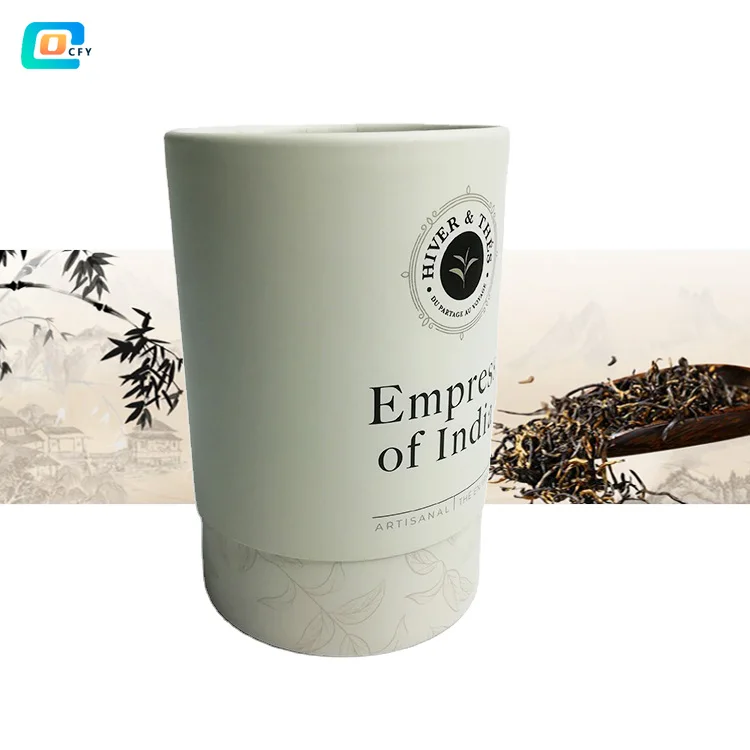 food powder customized cylinder cardboard for tea Cans Paper Tube Canister for Food Packaging round box with factory price