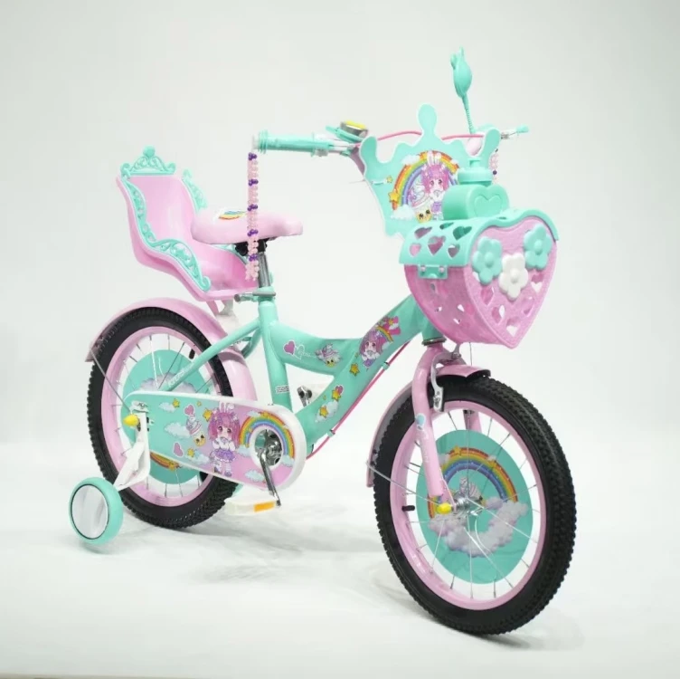 Factory new model colorful child bicycle 14inch 16inch 18inch princess girls pink kid bikes with training wheel