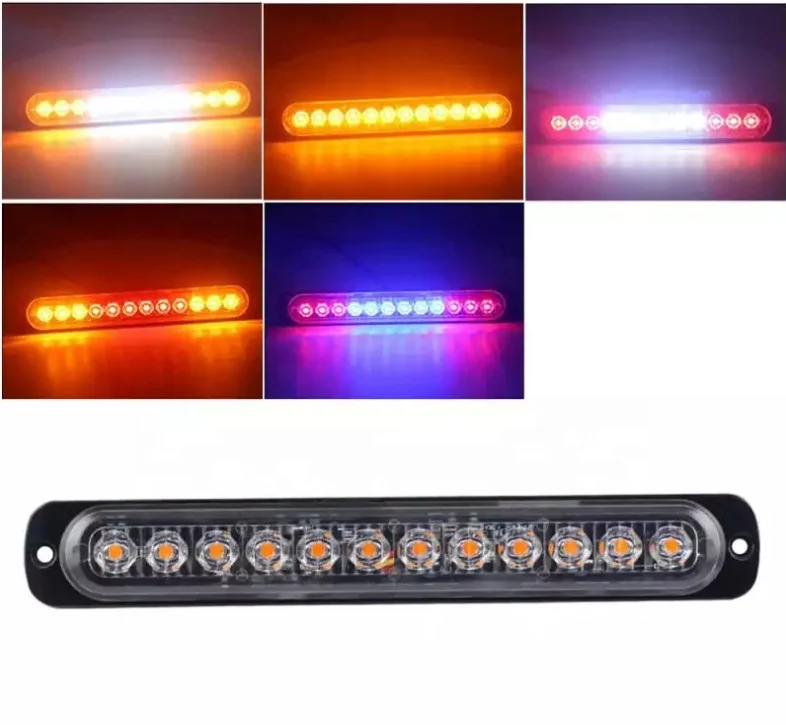 12LED 12-24V Amber Blue Red  White Dual Color Strobe Flashing Turn Signal Warning Side Marker Light for Car Truck Lorry