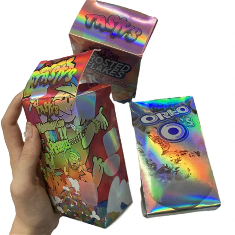 2024 Hot Sales Custom Your Logo Printed 3.5g Cereal box Resealable Kraft Paper Packaging Box