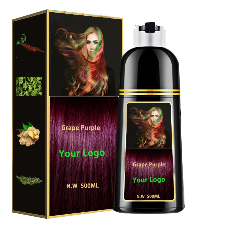 Zhiranmei травяная краска для волос перманентного виноградного фиолетового цвета для мужчин и женщин оптом