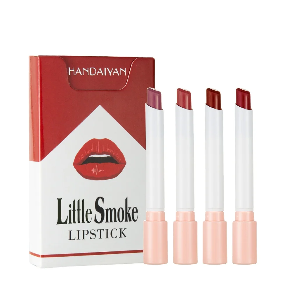 Handaiyan lipstick vendor Silky Smooth 4 Colors Set Cigarette Box Little Smoke Rich Lipstick Set