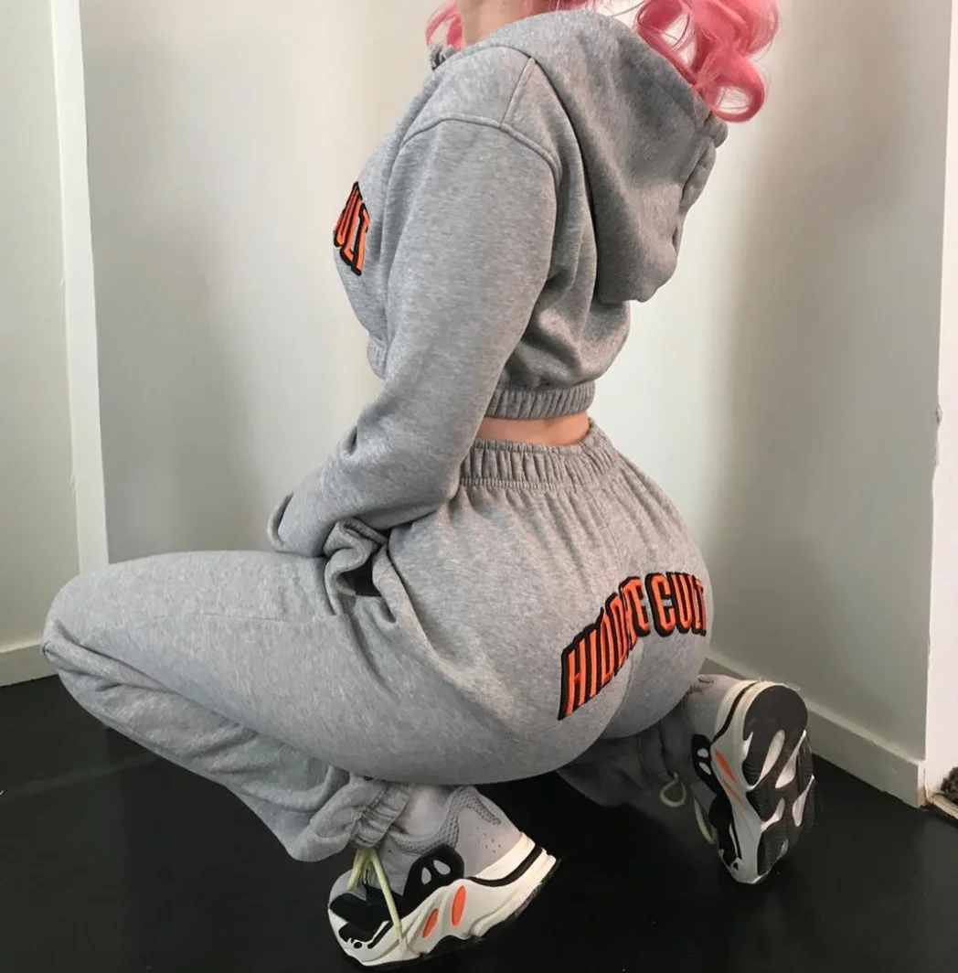Hot Custom Print Logo Workout Cotton Sweatpants Hoodies Jogger 2 Piece Set Training Sporting Wear Women Jogging Sets Tracksuits