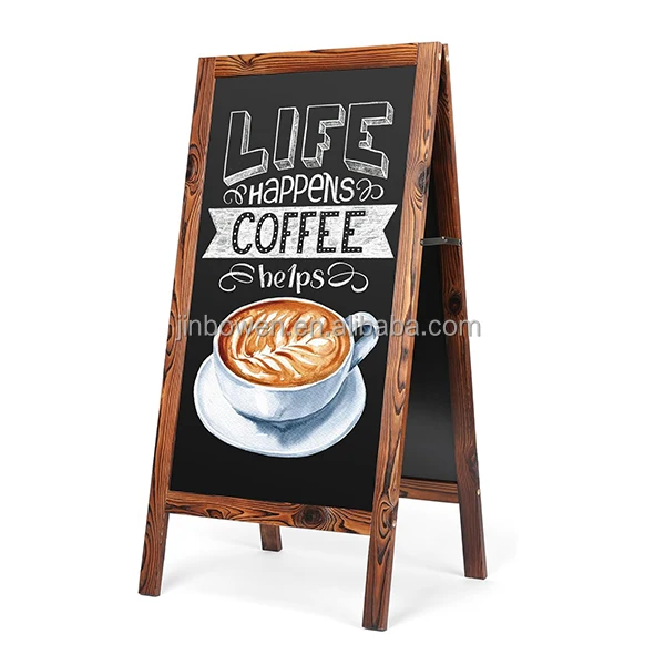 KBW Outdoor A Frame 40x20 Magnetic Standing Wood Framed Blackboard Sidewalk Menu Chalkboard for kitchen bar home restaurant