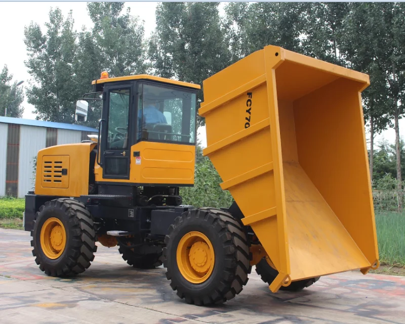 articulated CE 4WD 7 Ton Dumper Utility Construction Machinery Diesel Engine FCY70 Compact Site wheel Dumper For Farm Garden