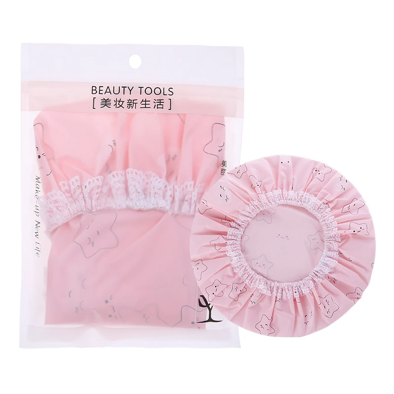 Lameila, оптовая продажа, Товары для ванной, водонепроницаемая Женская душевая шапочка, пластиковая шапочка для купания C0816