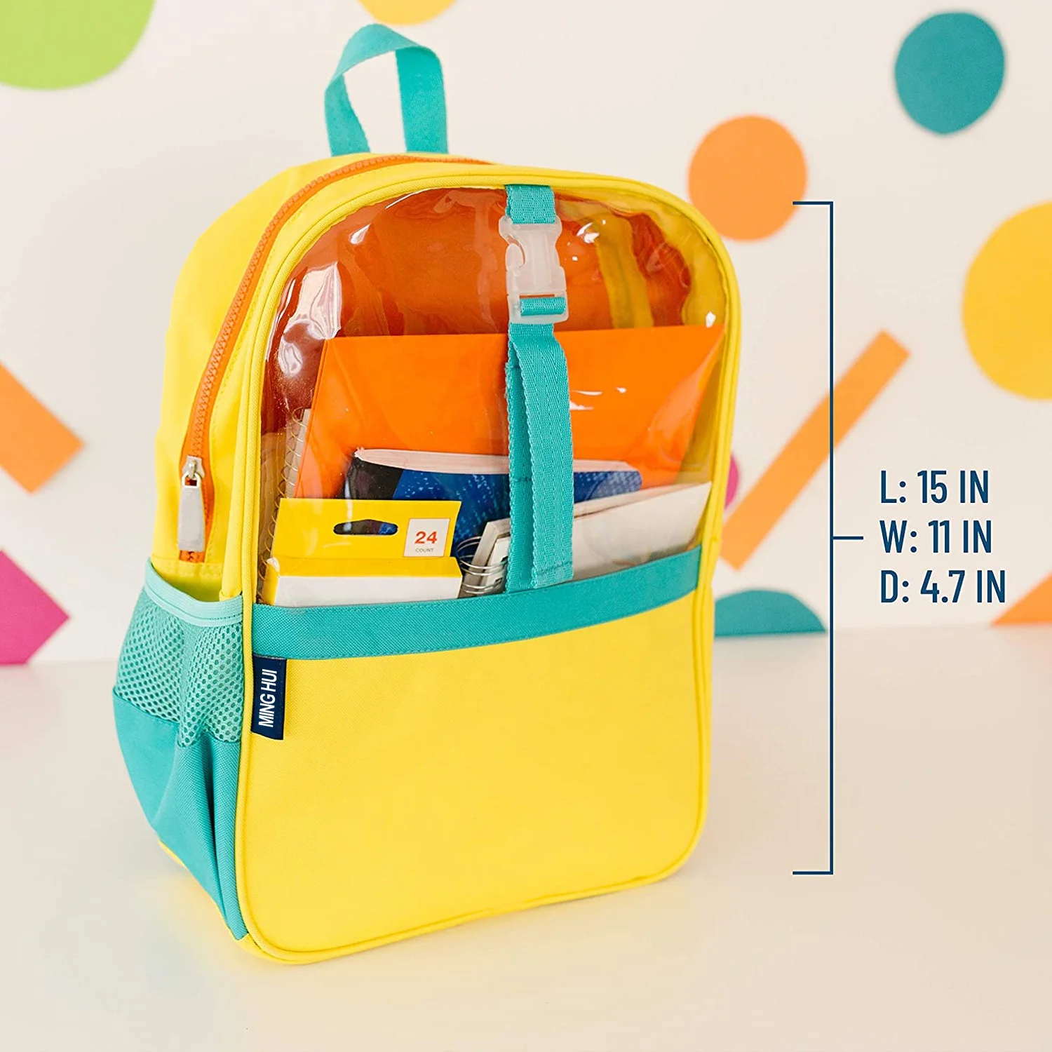 Детский прозрачный рюкзак из полиэстера с логотипом на заказ