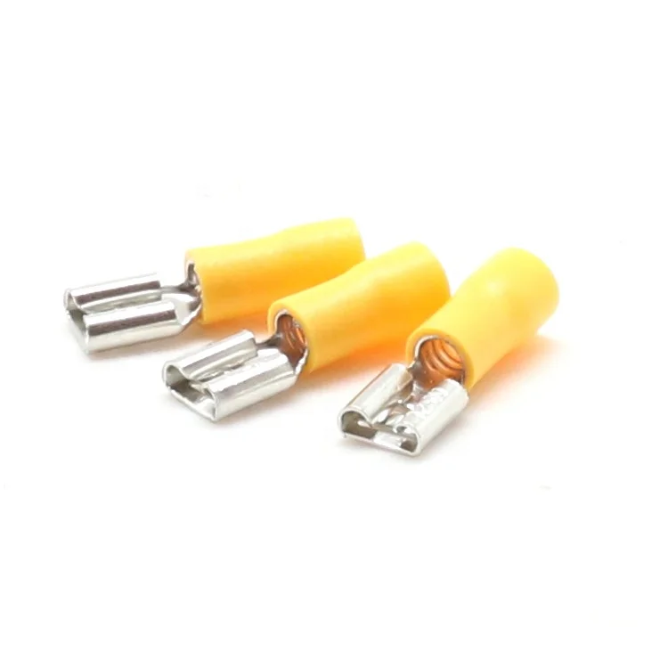 FDD Series 22-10AWG Electrical PVC PA Brass Wire Crimping Connectors Pre-insulated Spade Female Disconnect Crimp Cable Terminals