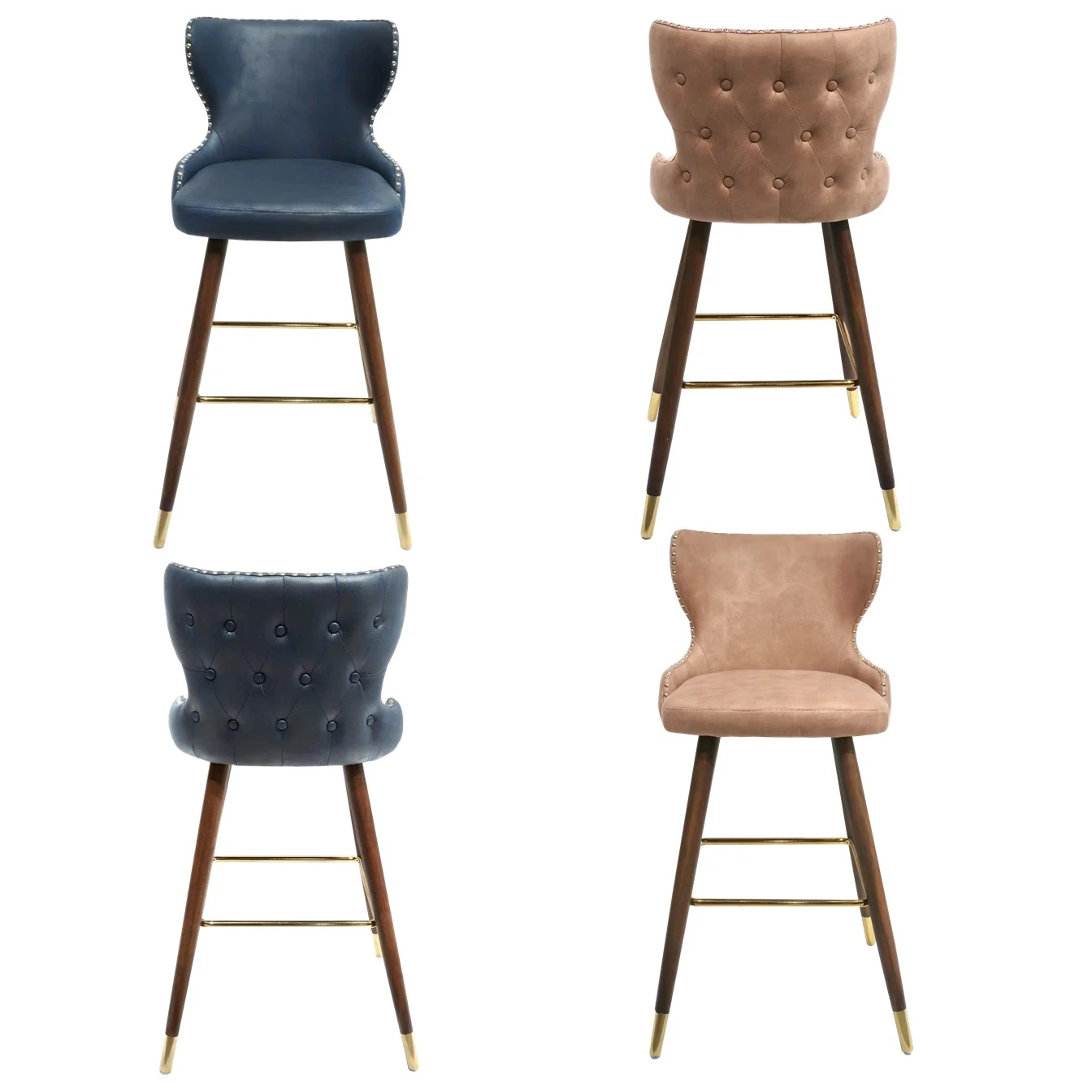 Modern Bar Stool with Metal Base Legs Seat High Bar Stool Counter Stool