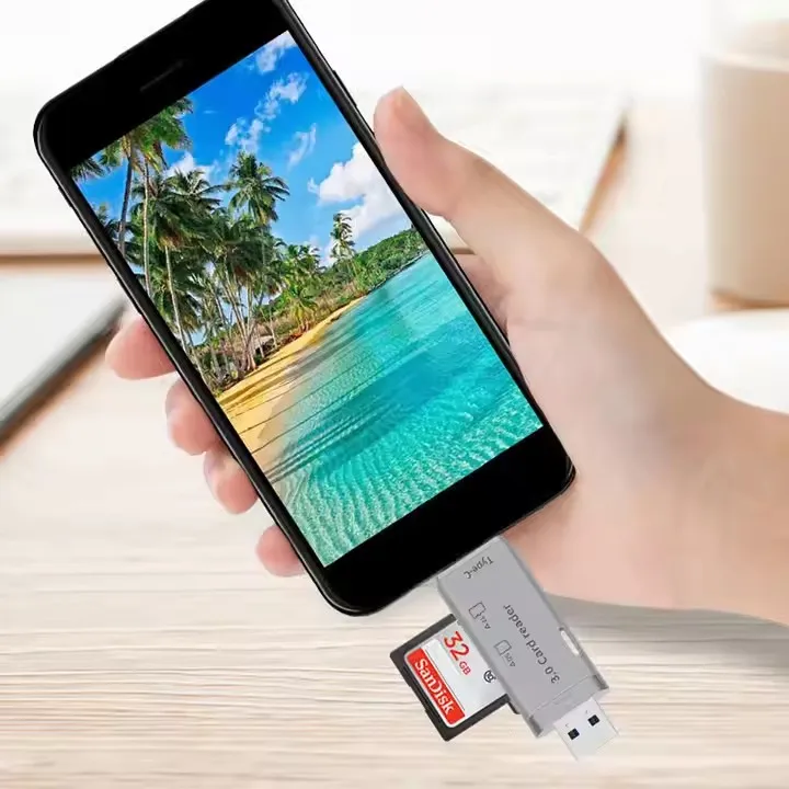 Eonline Card USB3.0 2-in-1 Micro Reader for Computer PC Smart Card ReaderMemory Card Adapter TF