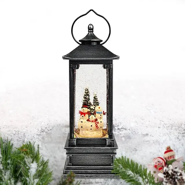 LED Christmas Light Christmas Snowman Luminous Globe Lantern Christmas Table Decorations Decor Lamp Night Light For Gifts