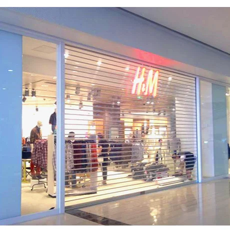 Shopping mall shop electric stainless steel crystal rolling shutter door rolling gate