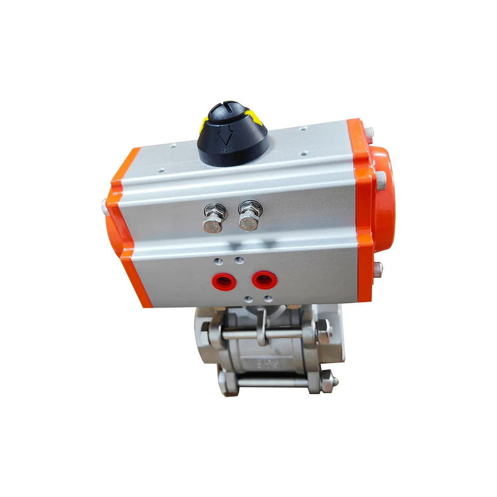 Atmospheric steam floating ball valve stainless steel high platform pneumatic flange ball valve