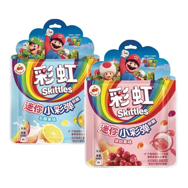 Wholesale mini gummy skittle-s super mario 25g multi-flavored skittle-s candy soft candy