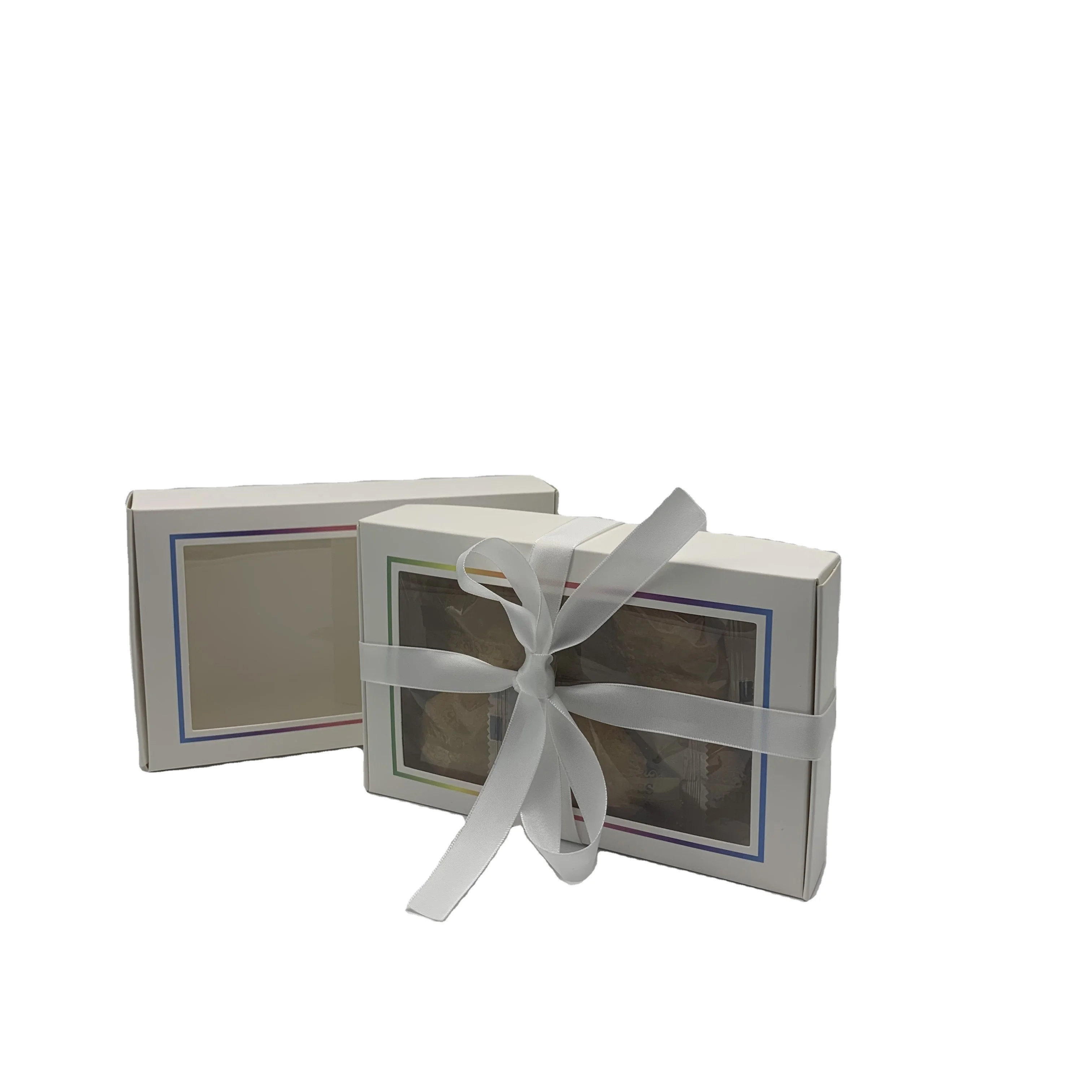 Customized Food Biscuit  Packaging High Quality Cookies Box Packing Macaron Paper Boxes  With Window