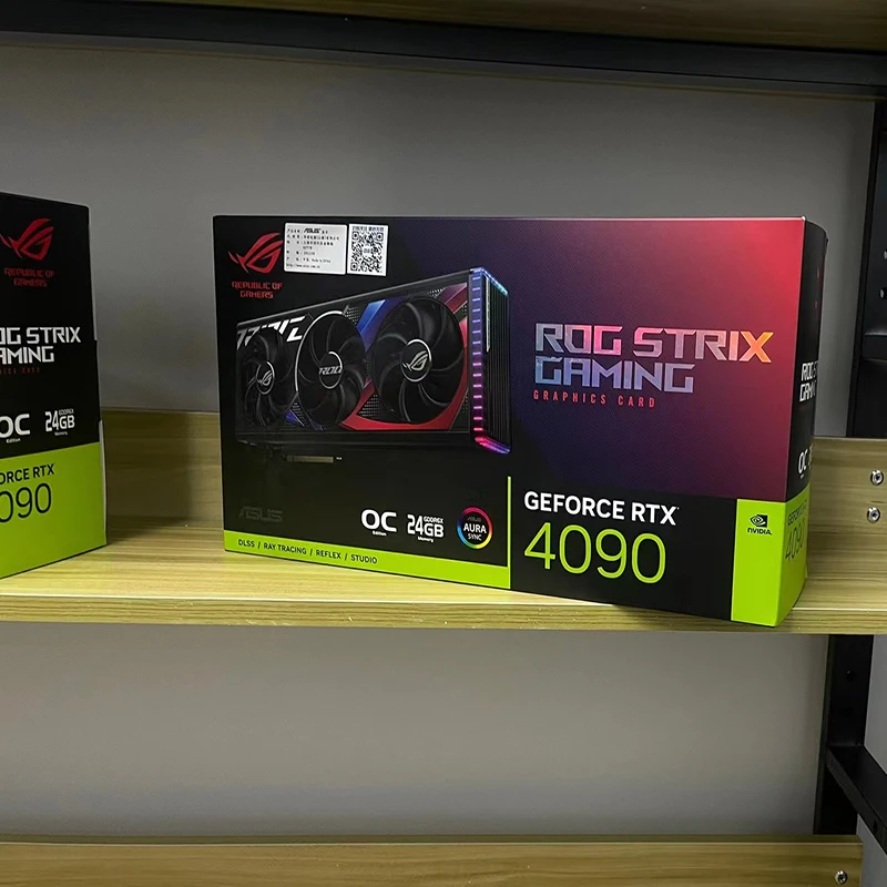 2023 новый A-sus RTX 4090 ROG STRIX черный белый 24 ГБ GDDR6 для игрового ПК компьютера в наличии