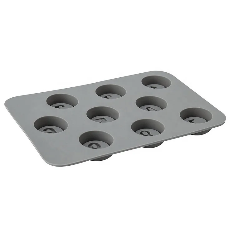 9 Cativies Number Tray Mould Silicone Chocochips Chocolate Wafer Candy Mould
