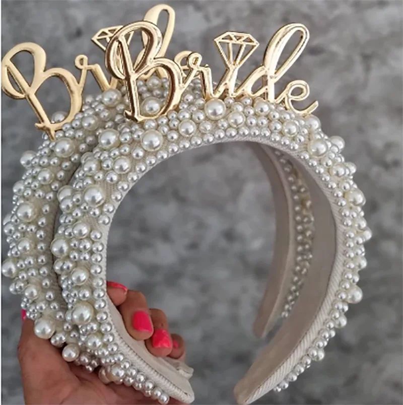 Bachelorette Party Decorations Rhinestone Headband with Detachable Veil Bridesmaid Favor