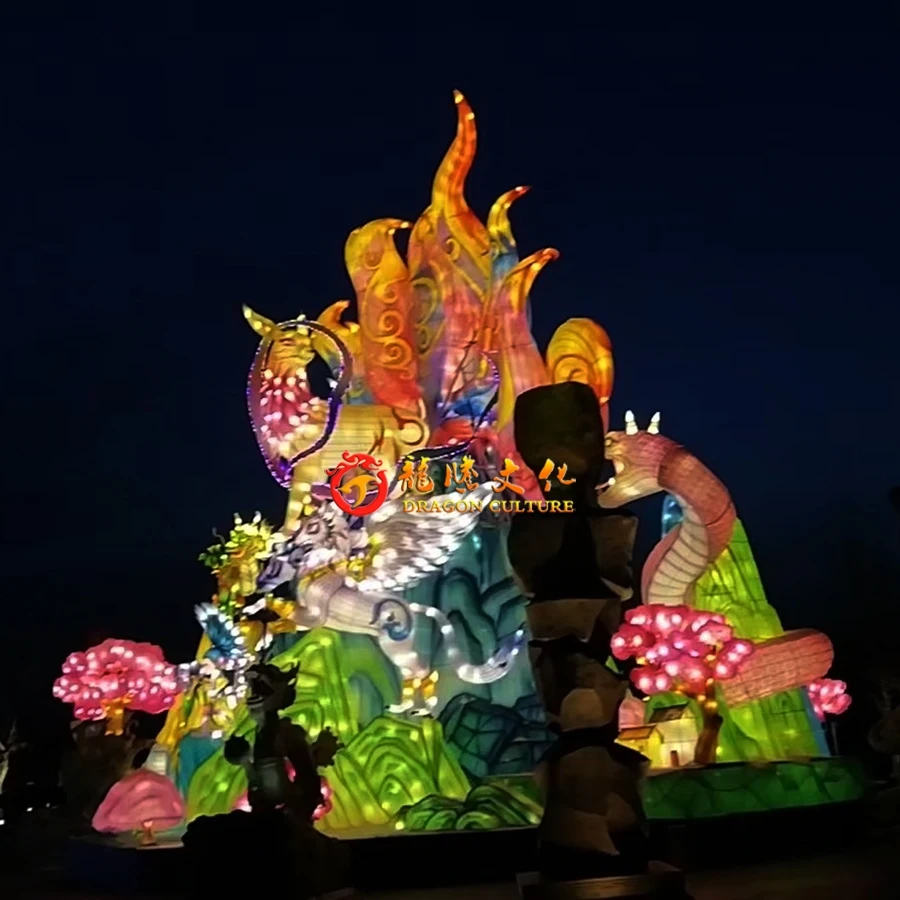 Large Traditional Chinese Lanterns Decoration Animatronic Cartoon Figure Model