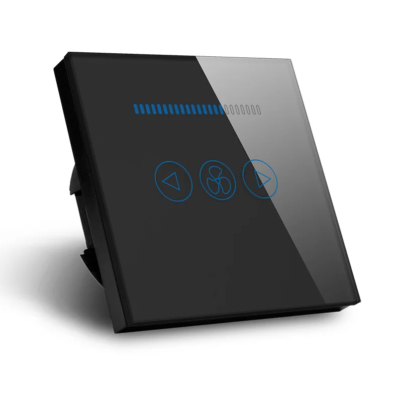 MakeGood EU 1Gang Touch Fan Speed Switch with Glass Panel Smart Fan Switch